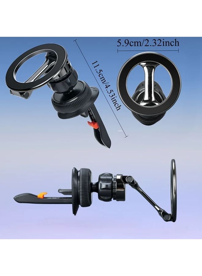 Universal Magnetic Car Phone Holder Snap On Mount Black - Image 2